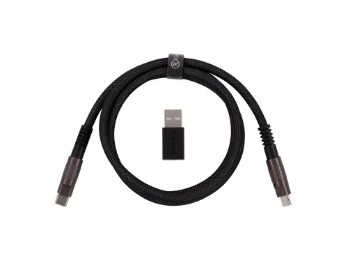 Дата кабель USB-C + USB A to USB-C 1.0m Double-Sleeved Geek black Keychron (CAB21_KEYCHRON)