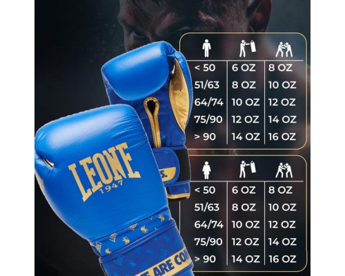 Боксерські рукавички Leone GN220 DNA Blue 16 унцій (GN220_Blue_16oz)