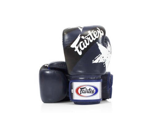 Боксерські рукавички Fairtex BGV1 Nation Print Blue 12 унцій (бинти в комплекті) (BGV1_Print_12oz_Blue)