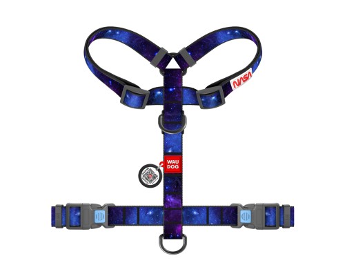 Шлея для собак WAUDOG Nylon анатомічна H-подібна з QR-паспортом 