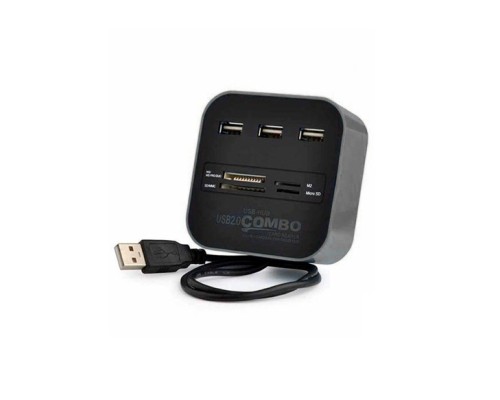 Концентратор Voltronic USB 2.0 to 3xUSB 2.0 + SD/MMC/TF/M2 black (CUB3-B)
