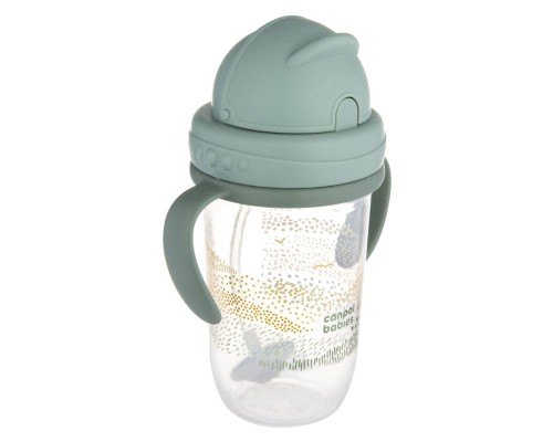 Поїльник-непроливайка Canpol babies MOUNTAINS з трубочкою і обтяжувачем, 270 мл, зелена (56/620_gre)