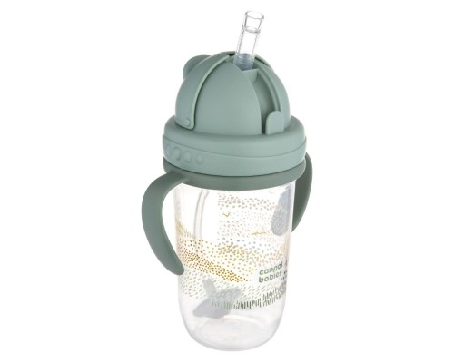 Поїльник-непроливайка Canpol babies MOUNTAINS з трубочкою і обтяжувачем, 270 мл, зелена (56/620_gre)
