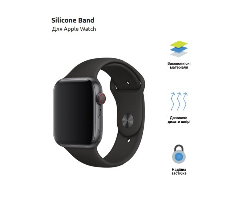 Ремінець до смарт-годинника Armorstandart Sport Band (3 Straps) для Apple Watch 42 (Series 11-10)/41/40/38 Black (ARM49096)