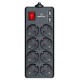 Мережевий фільтр живлення REAL-EL REAL-EL RS-8 PROTECT USB, 3m, black (EL122300020)