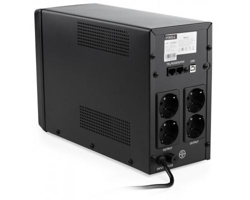 Пристрій безперебійного живлення Vinga LCD 1200VA metal case with USB (VPC-1200MU)