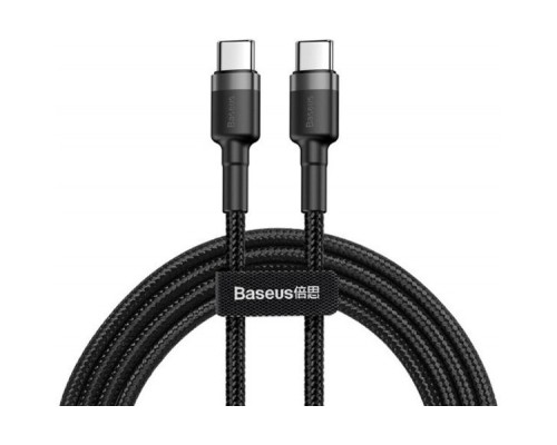 Дата кабель USB-C to USB-C 2.0m USB 3.1 3A grey-black Baseus (CATKLF-HG1)