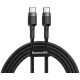 Дата кабель USB-C to USB-C 2.0m USB 3.1 3A grey-black Baseus (CATKLF-HG1)