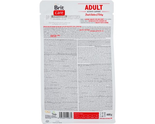 Сухий корм для кішок Brit Care Cat GF Adult Activity Support 400 г (8595602540839)