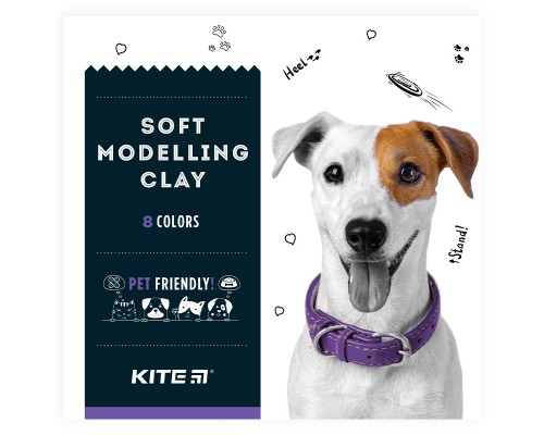 Пластилін Kite Dogs восковий 8 кольорів, 160 г (K22-082)
