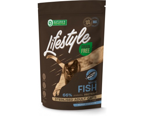 Сухий корм для кішок Nature's Protection Lifestyle Grain Free White Fish Sterilised Adult Cat 400 г (NPLS45801)