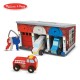 Ігровий набір Melissa&Doug Дерев'яний гараж рятувальних машин з ключами (MD4607)