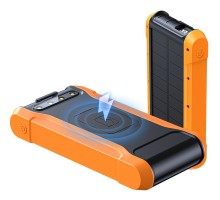 Батарея універсальна PowerPlant 20000mAh, PD/18W, QC3.0, USB-C, USB-A*2, Wireless, Solar panel (PB930487) 