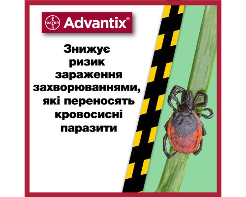 Краплі для тварин Bayer Адвантикс проти заражень ектопаразитами для собак понад 40-60 кг 4/6 мл (4007221048947)
