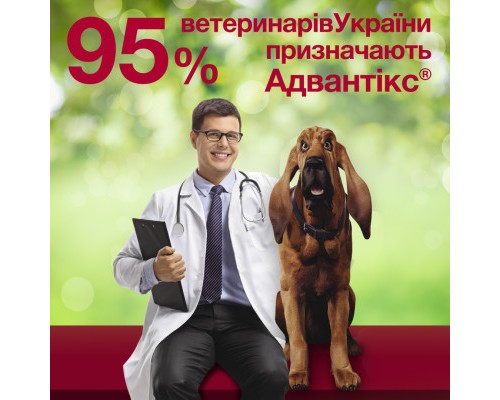 Краплі для тварин Bayer Адвантикс проти заражень ектопаразитами для собак понад 40-60 кг 4/6 мл (4007221048947)