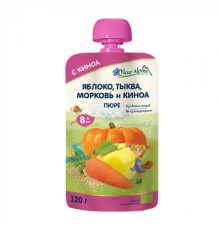 Дитяче пюре Fleur Alpine Яблуко Морква Гарбуз з Кіноа 120 г (5024688001215)