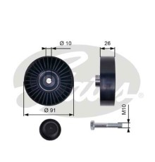 Ролик натягувача ременя Gates T36001
