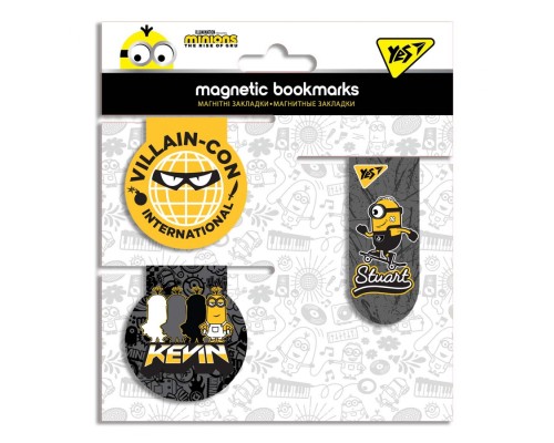 Закладки для книг Yes магнітні Minions, 3 шт (707565)