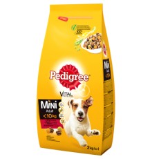 Сухий корм для собак Pedigree Adult Mini Яловичина та овочі 2 кг (5998749120927/5998749145135)