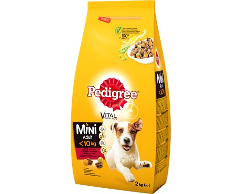 Сухий корм для собак Pedigree Adult Mini Яловичина та овочі 2 кг (5998749120927/5998749145135)