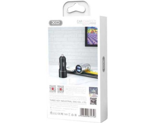 Зарядний пристрій XO CC30 Metal Car Charger Black (XO-CC30-BK)