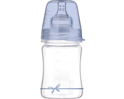 Пляшечка для годування Lovi Diamond Glass Baby Shower скляна 150 мл Блакитна (74/104boy)