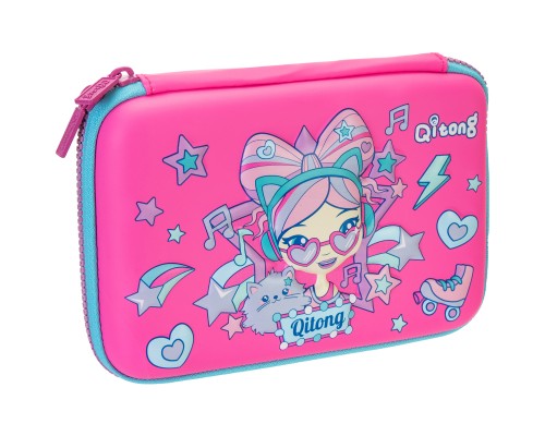 Пенал Cool For School 1 відділення з органайзером фуксія (QT-5630-Rosered)