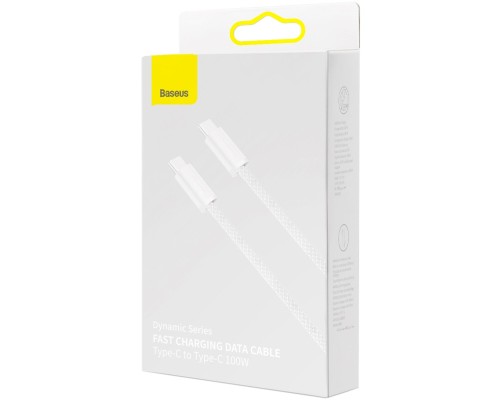 Дата кабель USB-C to USB-C 2.0m 5A White Baseus (CALD000302)