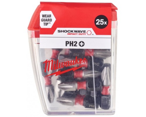 Набір біт Milwaukee SHOCKWAVE, PH2, 25мм, 25шт (4932430853)