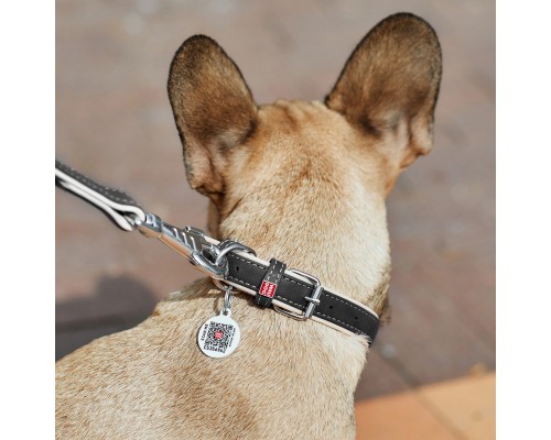 Нашийник для тварин WAUDOG Soft з QR паспортом S Ш 20 мм Д 30-39 см чорний (7190)