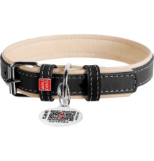 Нашийник для тварин WAUDOG Soft з QR паспортом S Ш 20 мм Д 30-39 см чорний (7190)