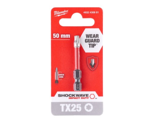 Набір біт Milwaukee SHOCKWAVE TX25, 50мм 1шт (4932430881)