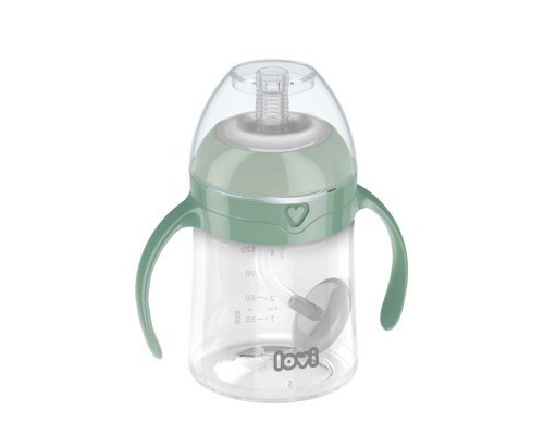 Поїльник-непроливайка Lovi з трубочкою та обтяжувачем 150 мл - зелена (35/364)