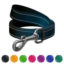 Повідок для собак WAUDOG Nylon Mono, світловідбивний L-XXL чорний (52191)