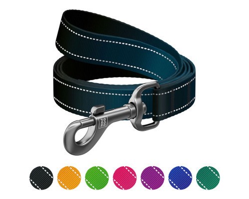 Повідок для собак WAUDOG Nylon Mono, світловідбивний L-XXL чорний (52191)