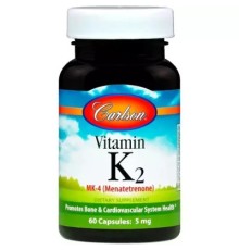 Вітамін Carlson Вітамін К2 (MK-4 Менатетренон), Vitamin K2 Menatetrenone, 5 Мг, 60 Капсу (CAR-01000)