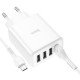 Зарядний пристрій HOCO C102A Fuerza QC3.0 four-port charger set(iP) White (6931474777720)