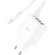 Зарядний пристрій HOCO C102A Fuerza QC3.0 four-port charger set(iP) White (6931474777720)