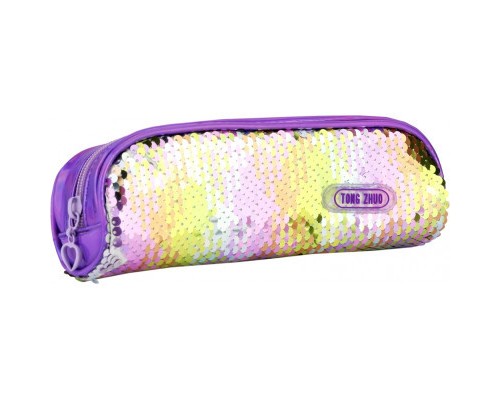 Пенал Cool For School 2 відділення з паєтками Фіолетовий (CF6490-purple)