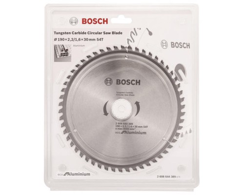 Диск пильний Bosch Eco for Aluminium 190x2.42/1.6x30мм 54TCG (2.608.644.389)