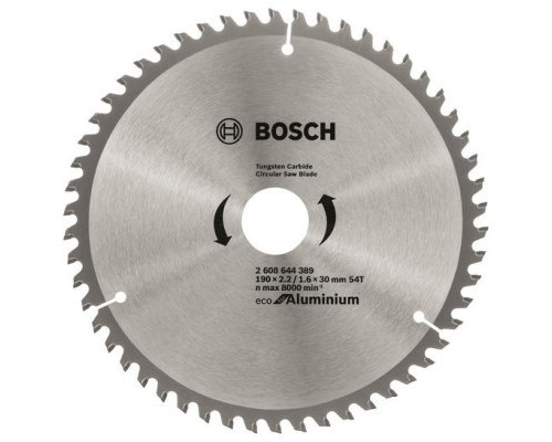 Диск пильний Bosch Eco for Aluminium 190x2.42/1.6x30мм 54TCG (2.608.644.389)