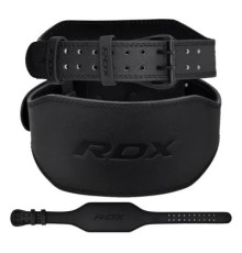 Атлетичний пояс RDX 6 шкіряний Full Black S (WBS-6FB-S)