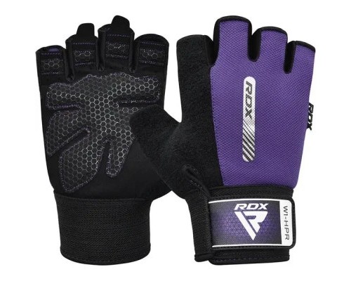 Рукавички для фітнесу RDX W1 Half Purple S (WGA-W1HPR-S)