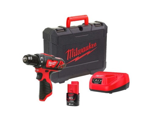 Шуруповерт Milwaukee M12 BDD-201C, 30 Нм, 2Ah, кейс (4933479439)
