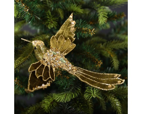 Прикраса декоративна YES! Fun Пташка 21 см Темно-зелена (974964)