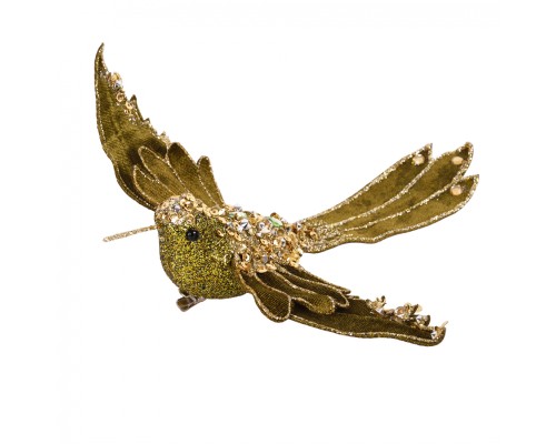 Прикраса декоративна YES! Fun Пташка 21 см Темно-зелена (974964)