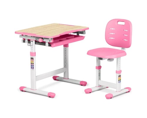 Парта зі стільцем FunDesk Piccolino III Pink-w