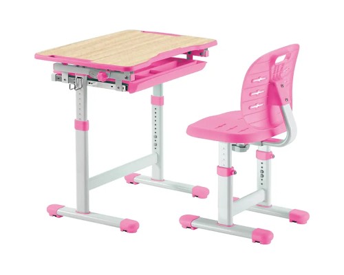 Парта зі стільцем FunDesk Piccolino III Pink-w