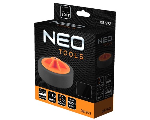 Круг зачистний Neo Tools полірувальний, губка м’яка, M14, 150x50мм (08-973)