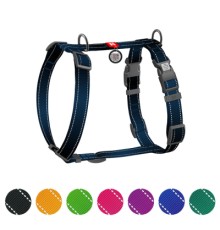 Шлея для собак WAUDOG Nylon Mono анатомічна H-подібна з QR паспортом, пластиковий фастекс, L чорна (54581)